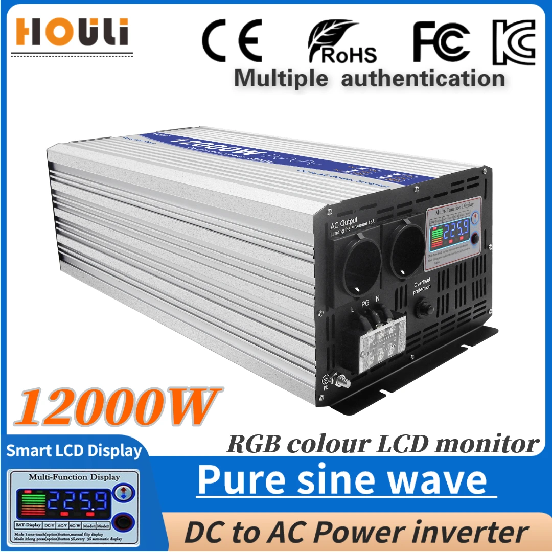 Pure Sine Wave Inverter 12V 24V 48V DC to AC 220V 230V Voltage Converter 12000W Solar Power Bank Off Grid For Home Transformer
Pure Sine Wave Inverter 12V 24V 48V DC to AC 220V 230V Voltage Converter 12000W Solar Power Bank Off Grid For Home Transformer