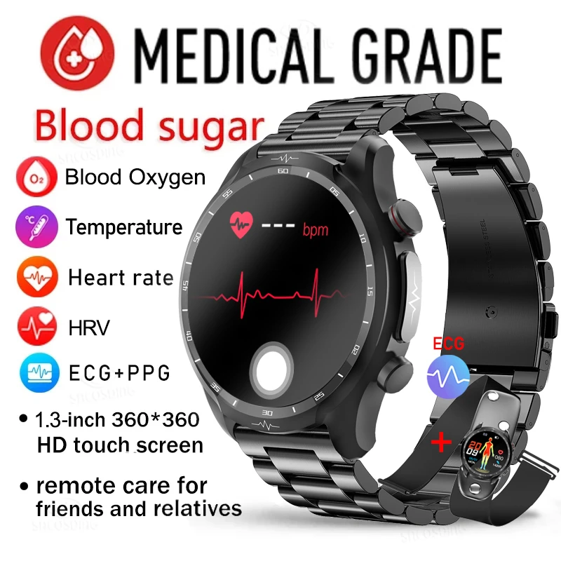 2023 New Noninvasive Blood Sugar Smart Watch Mens ECG PPG Body Temperature Monitor Blood Pressure Healthy Waterproof Smart Watch
2023 New Noninvasive Blood Sugar Smart Watch Mens ECG PPG Body Temperature Monitor Blood Pressure Healthy Waterproof Smart Watch