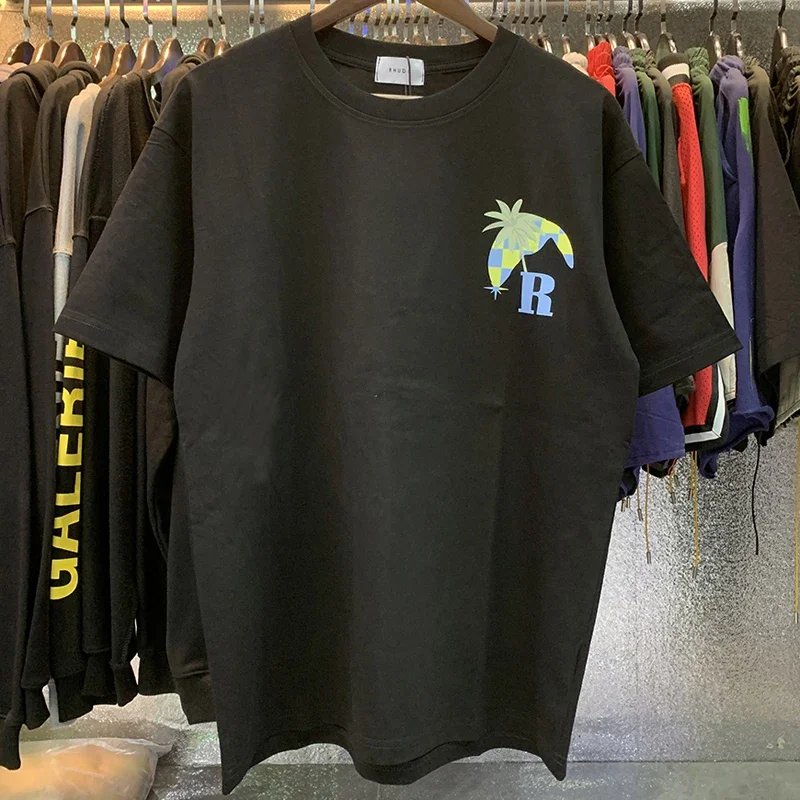 Rhude T-shirt Coconut Race Print Men's Women's American Casual Loose Cotton Breathable Short Sleeve Cotton T Shirt Real Photos
Rhude T-shirt Coconut Race Print Men's Women's American Casual Loose Cotton Breathable Short Sleeve Cotton T Shirt Real Photos