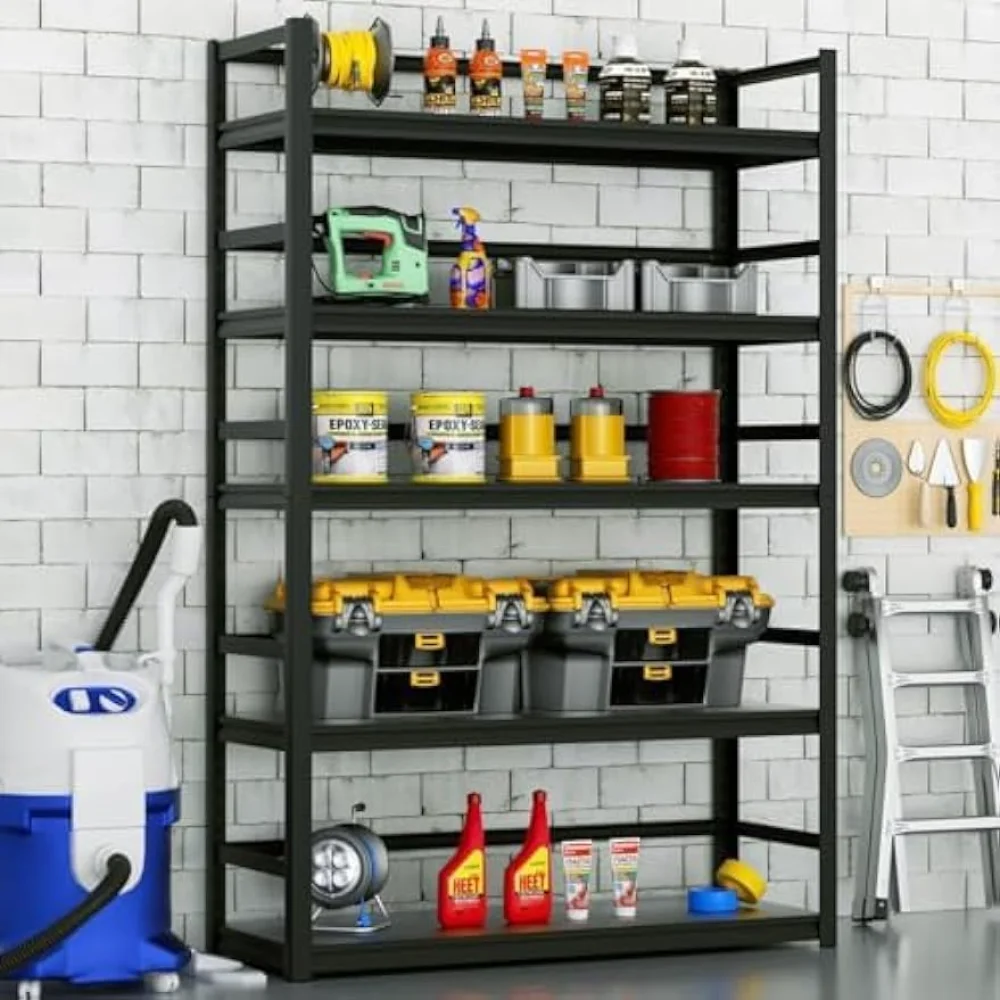 

5-Tier Industrial Garage Storage Shelves Racks, Adjustable Metal Storage Shelving Units, 72.1" H*47.3" W*17.7" D