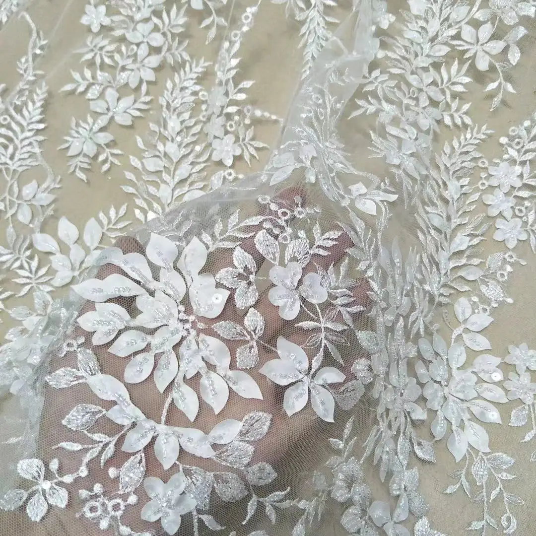 Super good-looking small leaf wedding dress fabric accessories lace belt beads and glitter width 130cm
Super good-looking small leaf wedding dress fabric accessories lace belt beads and glitter width 130cm