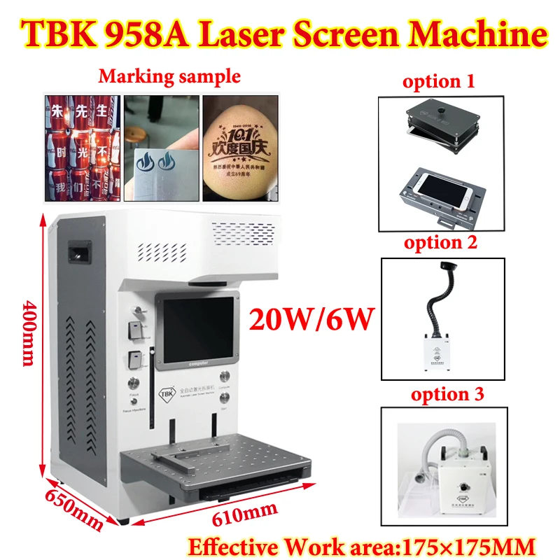 Mini TBK 958A 958A-Pro Automatic Focus LCD Fiber Laser Repair Machine 20W 6W for Mobilphone Repairing Engraving with Option Kit
Mini TBK 958A 958A-Pro Automatic Focus LCD Fiber Laser Repair Machine 20W 6W for Mobilphone Repairing Engraving with Option Kit