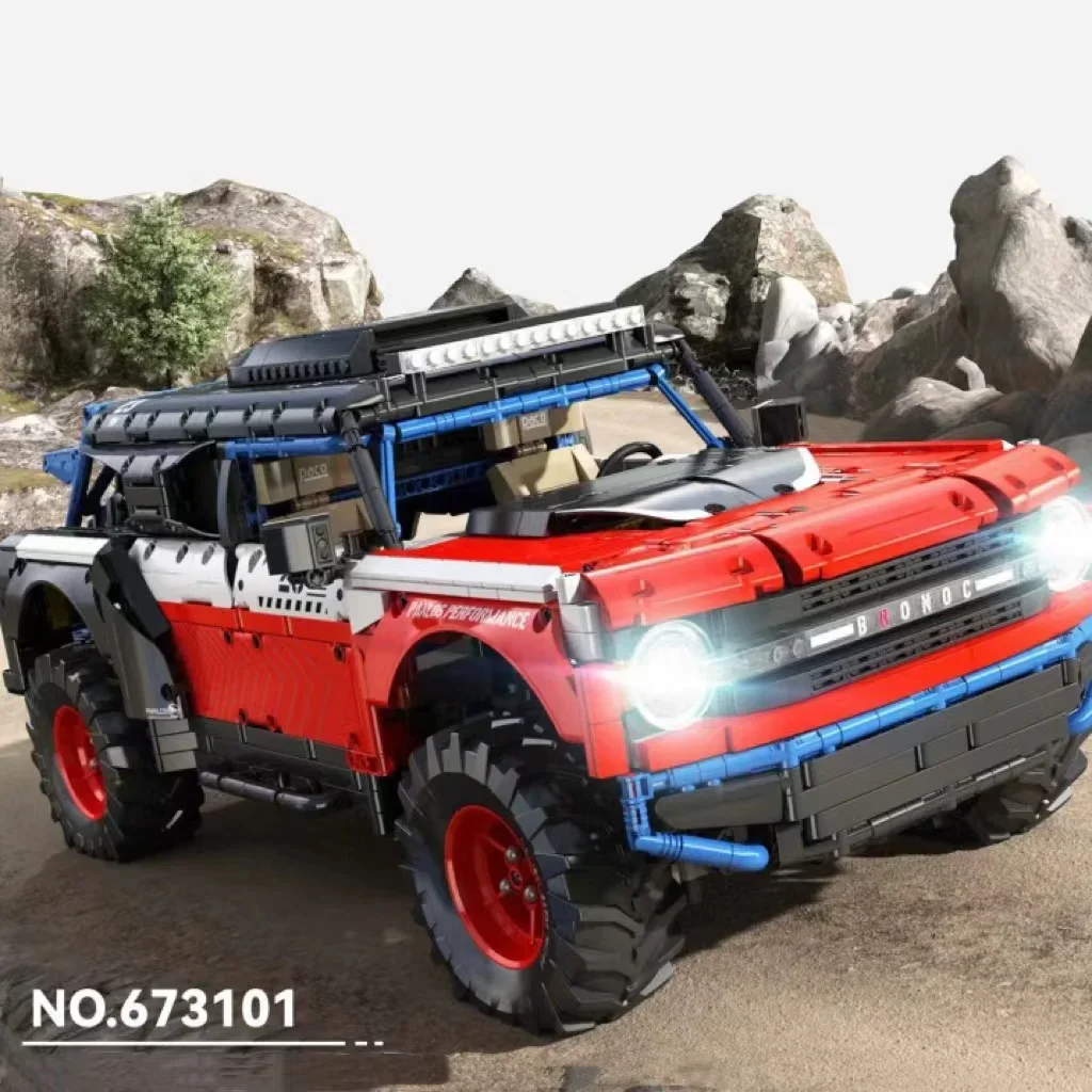 Новинка, конструктор внедорожник Бронко из 2920 деталей, модель MOC, дистанционное управление через приложение, внедорожник, игрушки, подарок для мальчиков
Новинка, конструктор внедорожник Бронко из 2920 деталей, модель MOC, дистанционное управление через приложение, внедорожник, игрушки, подарок для мальчиков