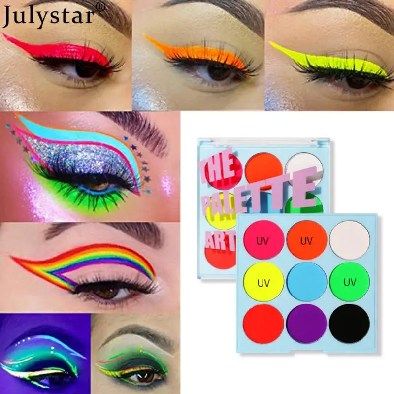 

Colors Water Activated Eyeliner UV Light Neon Pastels Eyeliner Eyeshadow Palette Festival Makeup Light UV Reactive Eye liner