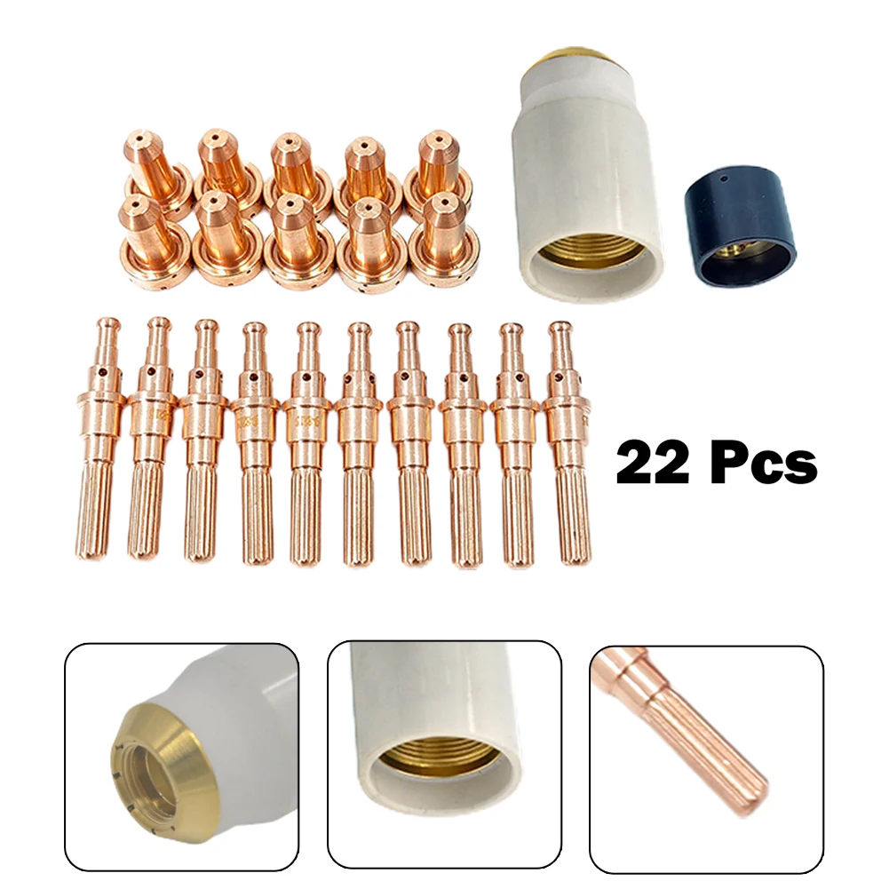 22pcs Plasma Electrode Tips Kit 80A For SL60 SL100 WS PK22 Metal Plasma Torch Nozzle 9-8211WSP-10018 Plasma Cutter Welding Tools
22pcs Plasma Electrode Tips Kit 80A For SL60 SL100 WS PK22 Metal Plasma Torch Nozzle 9-8211WSP-10018 Plasma Cutter Welding Tools