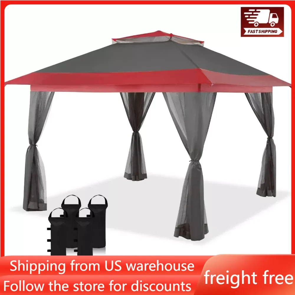 13X13 Pop Up Gazebo Base 10X10 Patio Gazebos Quick Setup Newly Designed Storage Bag Instant Canopy Tent with Mosquito Nettings
13X13 Pop Up Gazebo Base 10X10 Patio Gazebos Quick Setup Newly Designed Storage Bag Instant Canopy Tent with Mosquito Nettings