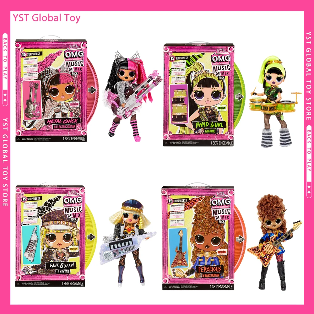 

Original LOL Surprise Doll Fashion OMG Music Rock Action Figure Big Sister High School Figurine Record Box Doll Girl's Toy Gift