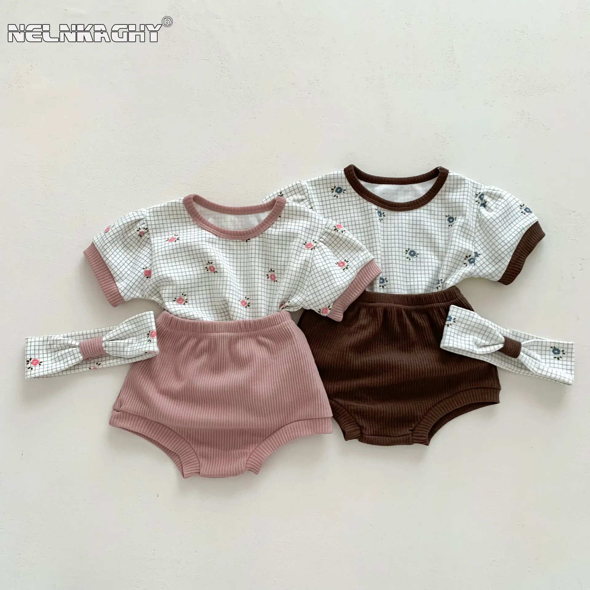 New In Summer Kids Baby Girls Short Sleeve Plaid Floral Top Tees+solid Shorts Toddler Infant Cotton Clothing Set Gift Headbands
New In Summer Kids Baby Girls Short Sleeve Plaid Floral Top Tees+solid Shorts Toddler Infant Cotton Clothing Set Gift Headbands