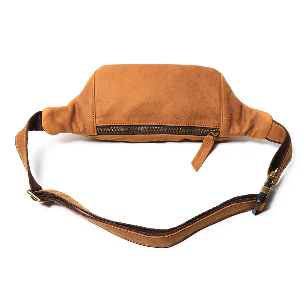 Crazy Horse Leather Waist Bag Men's Genuine Leather Crossbody Chest Pack Outdoor Sports Phone Pouch Adjustable Belt Bag Crazy Horse Leather Waist Bag Men's Genuine Leather Crossbody Chest Pack Outdoor Sports Phone Pouch Adjustable Belt Bag
