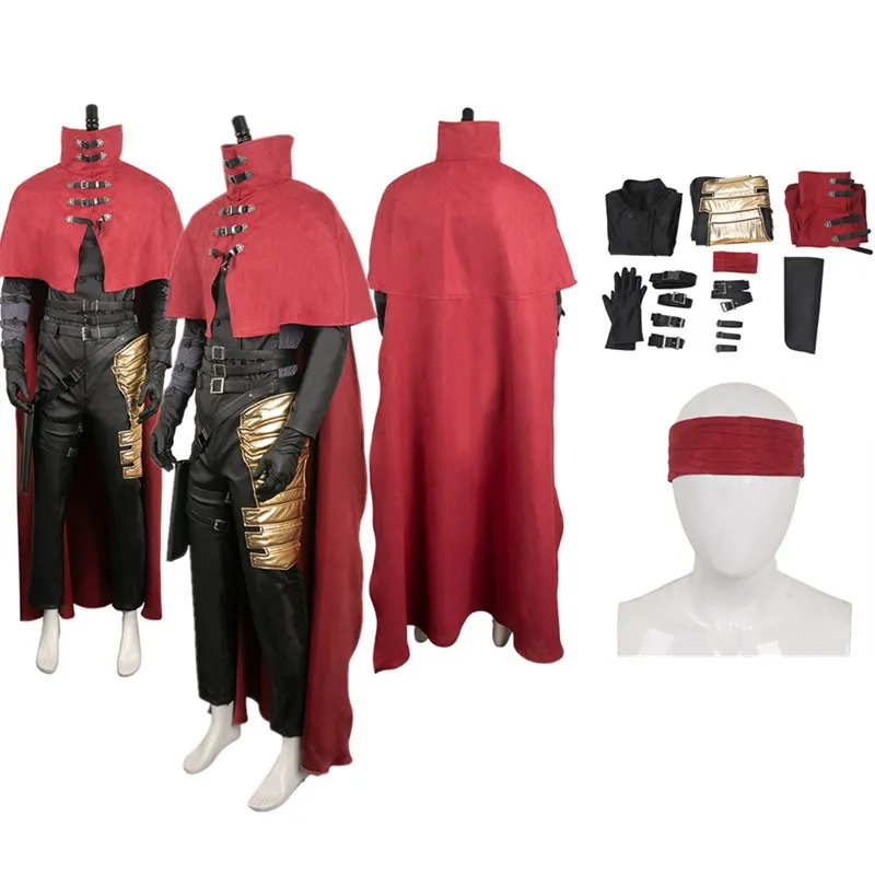 

Game Final Fantasy Vincent Valentine Cosplay Costume Adult Men Coat Cloak Gloves Outfits Halloween Carnival Party Disguise Suit