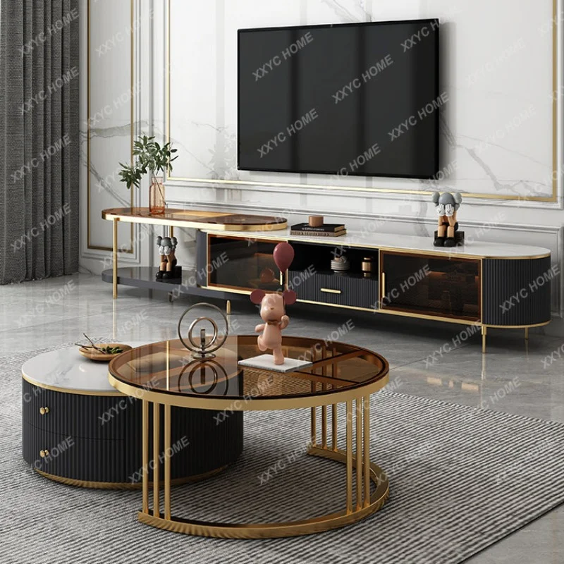 Minimalist round Tempered Glass Rock Plate Tea Table TV Cabinet Combination Large and Small Apartment Paint Tea Table
Minimalist round Tempered Glass Rock Plate Tea Table TV Cabinet Combination Large and Small Apartment Paint Tea Table