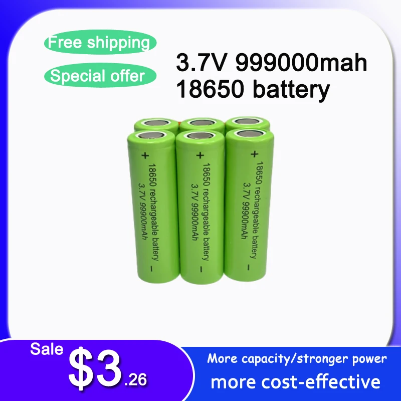 

Free shipping original 2024 hot selling 18650 battery lithium-ion 3.7V 99900mah for microphone computer Rechargeable battery