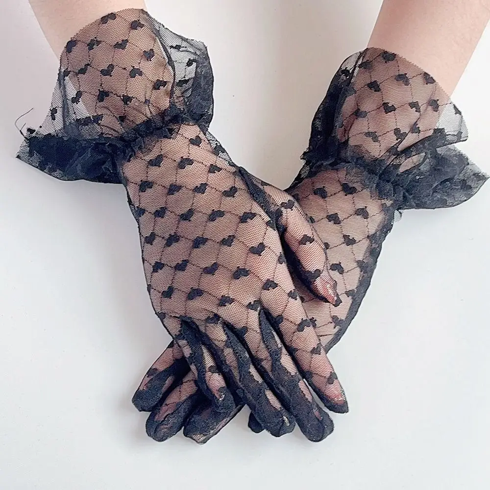 Touch Screen Sunscreen Gloves Fashion Ruffles Heart Embroidered Sun Protection Gloves Mesh Mittens for Women
Touch Screen Sunscreen Gloves Fashion Ruffles Heart Embroidered Sun Protection Gloves Mesh Mittens for Women