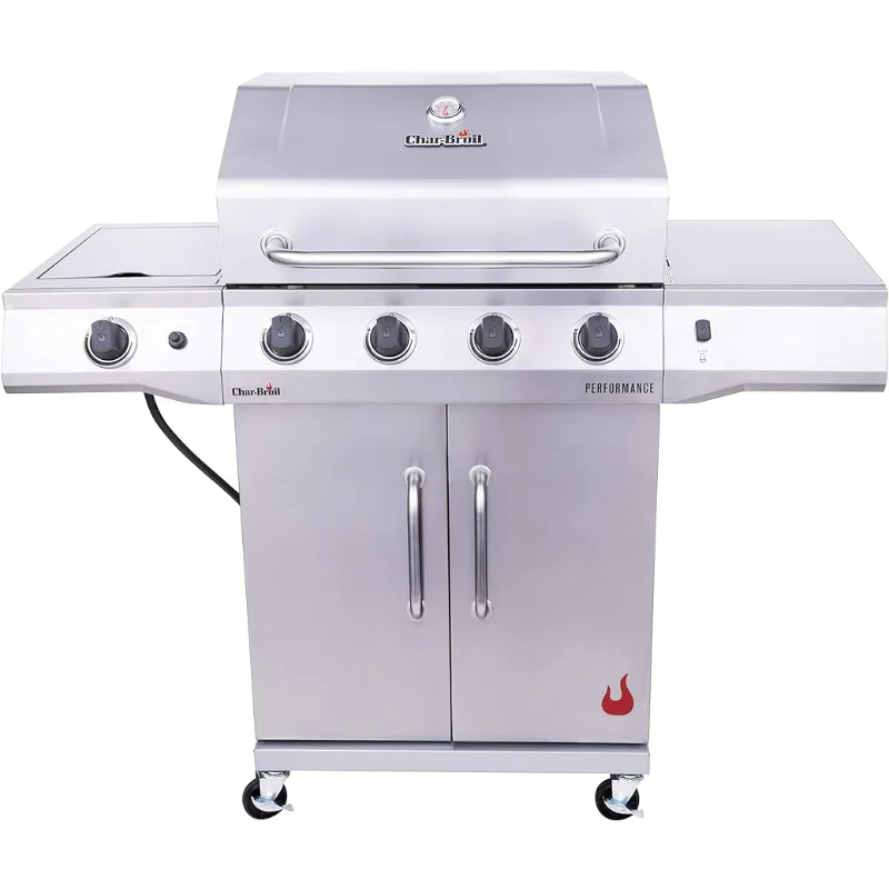

Char-Broil 463354021 Performance 4-Burner Cabinet Style Liquid Propane Gas Grill, Stainless Steel
