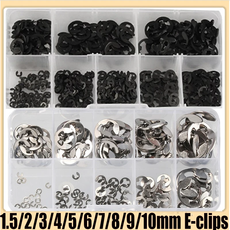 200/550pcs 1.5/2/3/4/5/6/7/8/9/10mm E-clips Ring Snap Retaining Circlip Tools Kit Stainless Steel Carbon Steel E Type Clips 
200/550pcs 1.5/2/3/4/5/6/7/8/9/10mm E-clips Ring Snap Retaining Circlip Tools Kit Stainless Steel Carbon Steel E Type Clips