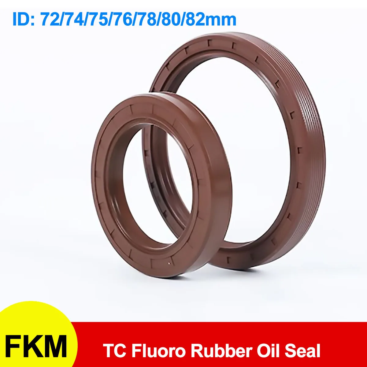 

FKM Framework Oil Seal TC Fluoro Rubber Gasket Rings Cover Double Lip with Spring for Bearing Shaft ID 72/74/75/76/78/80/82mm