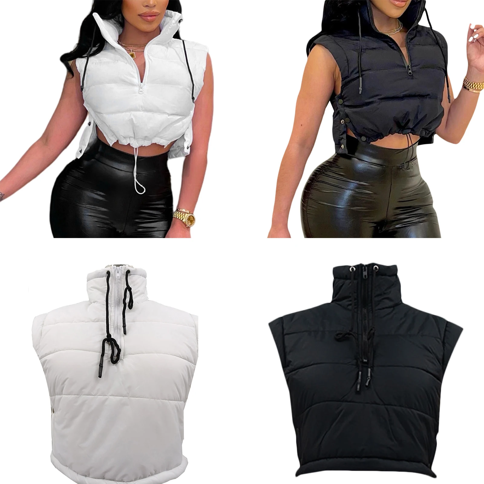 Women Fashion Trend Quilted Puffer Vest, Sleeveless Stand Collar Solid Color Half Zip Padded Vest
Women Fashion Trend Quilted Puffer Vest, Sleeveless Stand Collar Solid Color Half Zip Padded Vest