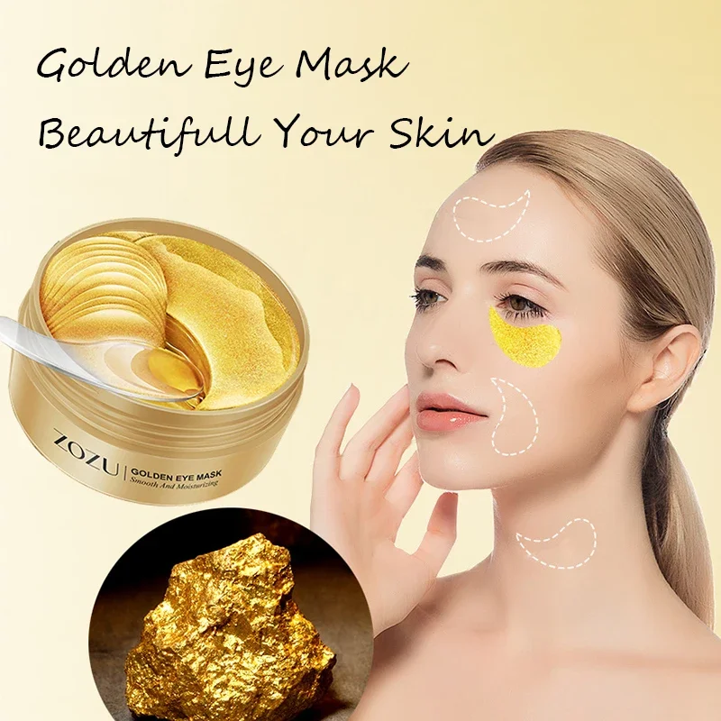 

60pcs Under Eye Patches Golden Collagen Gel Mask Moisturizing Remove Dark Circles Anti Aging Wrinkle Hydrating Nourishing Pads