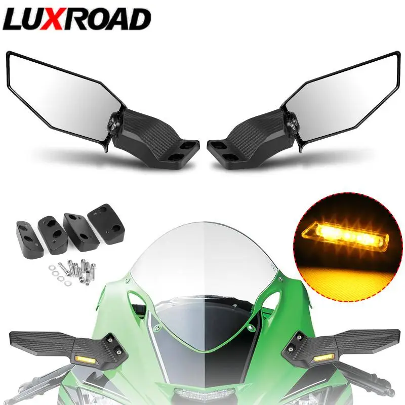 1 Pair Rear View Mirrors with Amber 5LED Turn Signals Lights Super bright Universal Sport Motocycle Accessories Angle Adjustable
1 Pair Rear View Mirrors with Amber 5LED Turn Signals Lights Super bright Universal Sport Motocycle Accessories Angle Adjustable