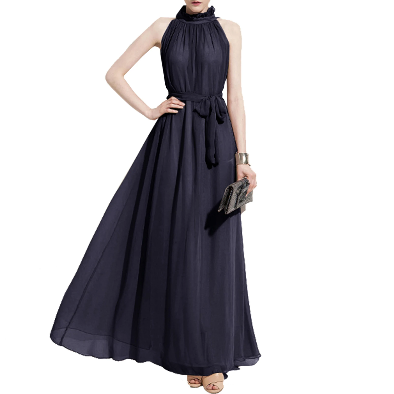 Women Halter Sleeveless Long Dress Female Summer Body Curve Slim Dress for Women Ladies Parties Wearing
Women Halter Sleeveless Long Dress Female Summer Body Curve Slim Dress for Women Ladies Parties Wearing