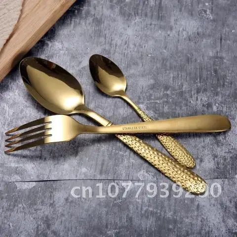 

Gold Cutlery Set 304 Stainless Steel Dinnerware Set 16 / 24 PCS Knife Fork Set Silverware Tableware Gold Cutlery Set