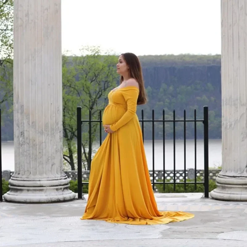 

Cotton Long Section Tail Maternity Dress Photo Shoot Pregnancy Photography Props Maxi Gown Dresses Pregnant Women Clothing 2023