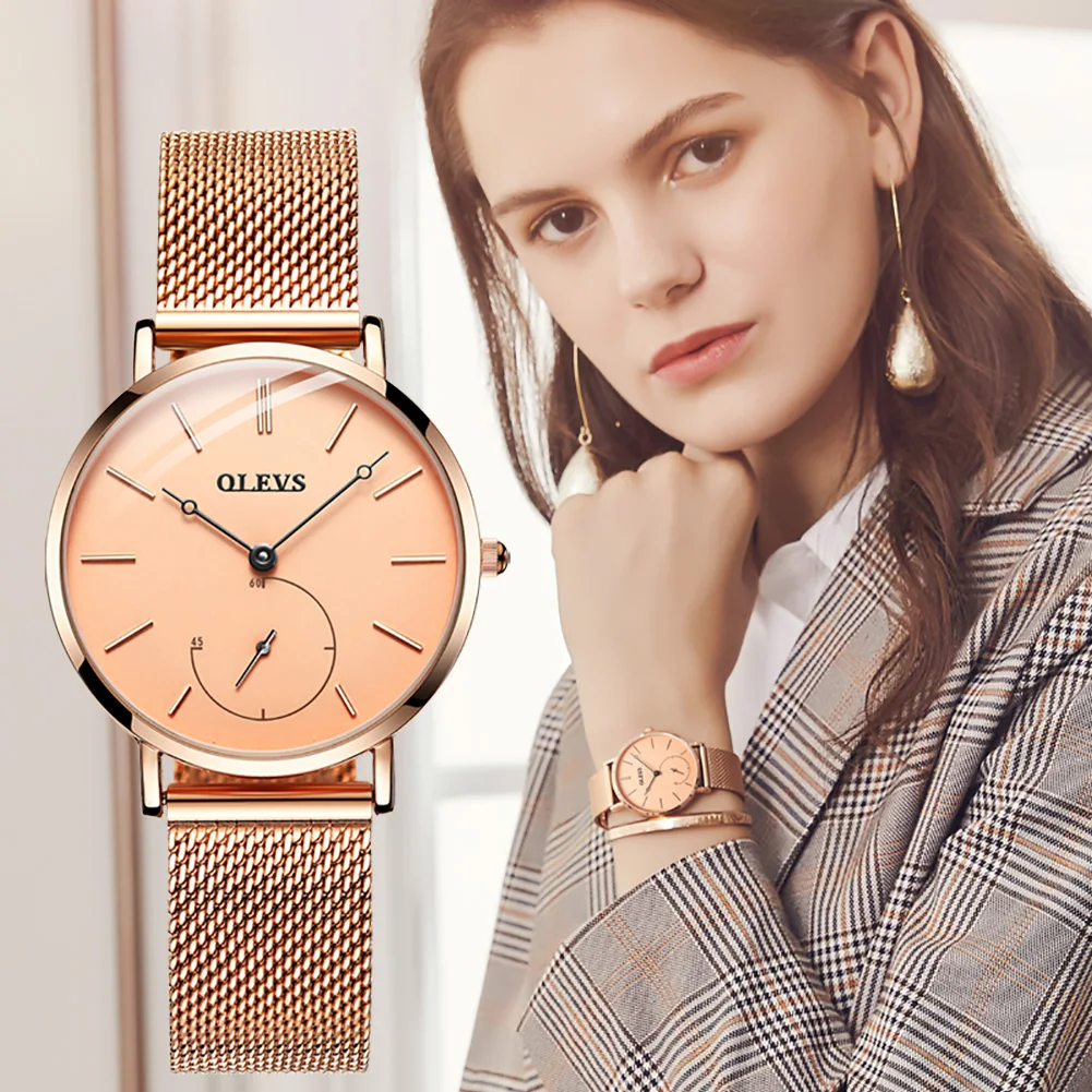 OLEVS Luxury Simple Design Fashion Watch for Women Rose Gold Mesh Belt Waterproof Quartz Watches Ladies Gift Reloj Mujer
OLEVS Luxury Simple Design Fashion Watch for Women Rose Gold Mesh Belt Waterproof Quartz Watches Ladies Gift Reloj Mujer