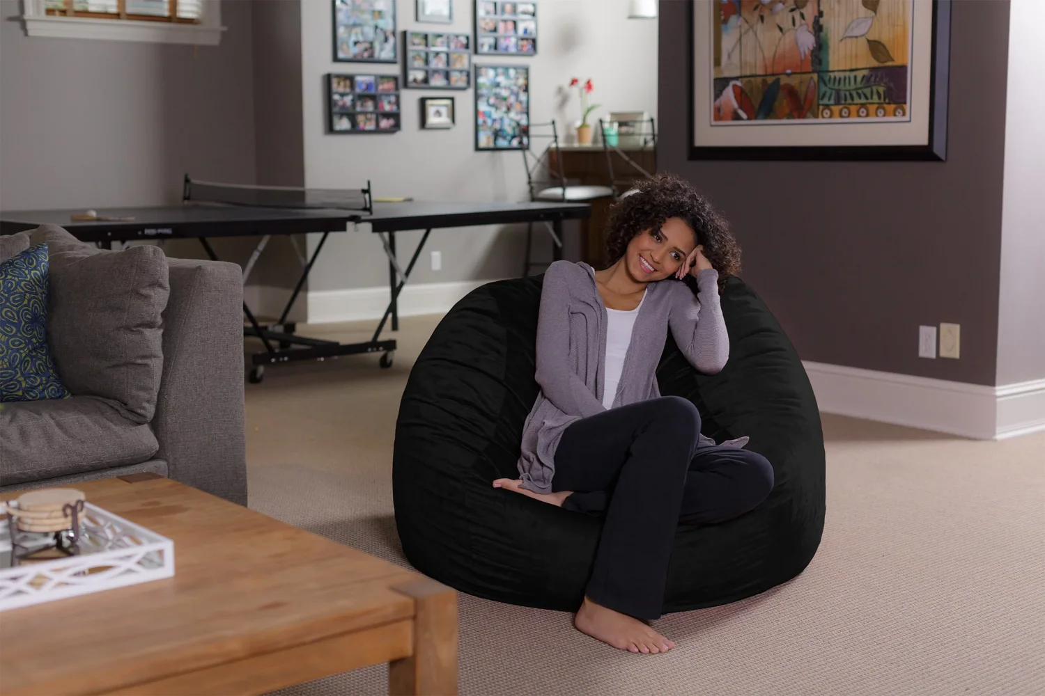 Sofa Sack Bean Bag Chair Memory Foam Lounger with Microsuede Cover 4 Ft Black Living Room Furniture Big Round Soft Fluffy Faux
Sofa Sack Bean Bag Chair Memory Foam Lounger with Microsuede Cover 4 Ft Black Living Room Furniture Big Round Soft Fluffy Faux