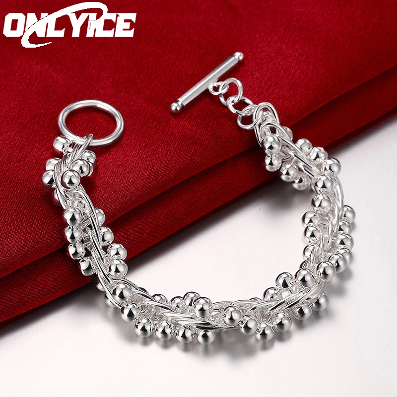 925 Sterling Silver Smooth Grape Beads Chain Bracelet For Women Fashion Jewelry Charm Wedding Party Cute Sweet Accessories
925 Sterling Silver Smooth Grape Beads Chain Bracelet For Women Fashion Jewelry Charm Wedding Party Cute Sweet Accessories
