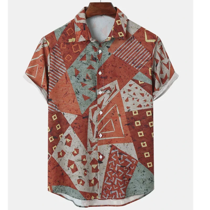 

Мужская Летняя свободная дышащая рубашка с короткими рукавами, Гавайская Повседневная Готическая рубашка в стиле ретро с 3D принтом