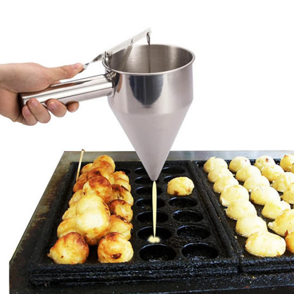 Stainless Steel Funnel Dispenser With Stand Cupcake Pancake Batter Dispenser Octopus Fish Ball Maker Home Kitchen Baking Tools
Stainless Steel Funnel Dispenser With Stand Cupcake Pancake Batter Dispenser Octopus Fish Ball Maker Home Kitchen Baking Tools