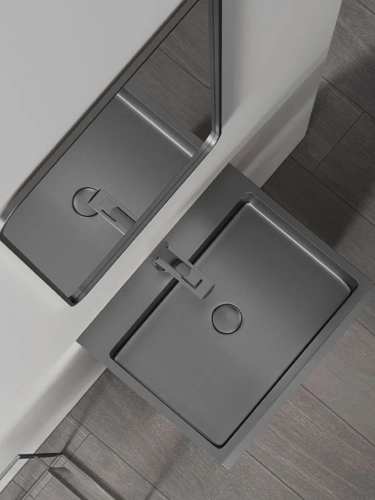 Gun gray stainless steel column basin integrated floor mounted wash basin Nordic Hotel
Gun gray stainless steel column basin integrated floor mounted wash basin Nordic Hotel