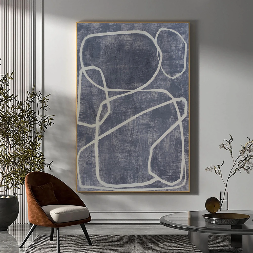 Hand-painted Modern Milimalist Line Wall Art Abstract Painting White Grey Painting On Canvas Artwork for Living Room Decor
Hand-painted Modern Milimalist Line Wall Art Abstract Painting White Grey Painting On Canvas Artwork for Living Room Decor