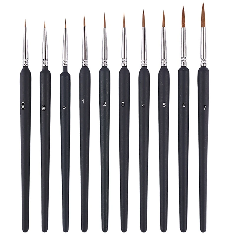 10 Fine-Pointed Brushes. Mini Fine Brush Set Is Suitable For Scale Model Painting And Line Drawing
10 Fine-Pointed Brushes. Mini Fine Brush Set Is Suitable For Scale Model Painting And Line Drawing