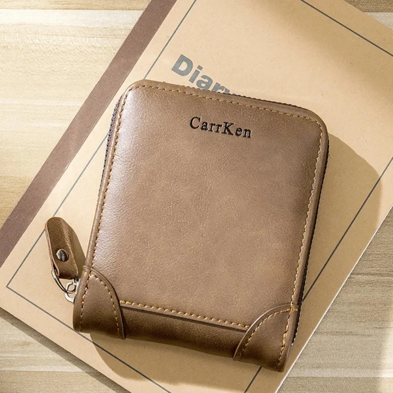 Vintage Zipper Men's Wallet Leather Short Coin Purse Multifunction Card Holder Fashion Money Clip
Vintage Zipper Men's Wallet Leather Short Coin Purse Multifunction Card Holder Fashion Money Clip
