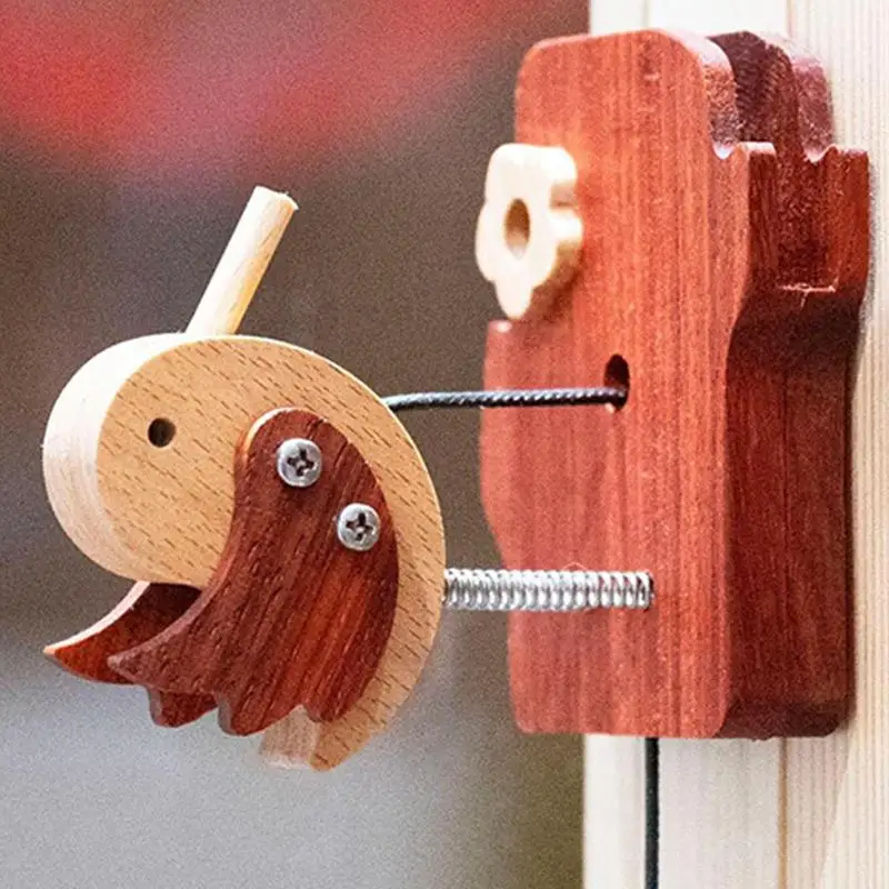 

Woodpecker Doorbell Decorative Shopkeepers Bell Wooden Bird Woodpecker Knocker Creative DIY Wooden Toys for Door Store Wardrobe