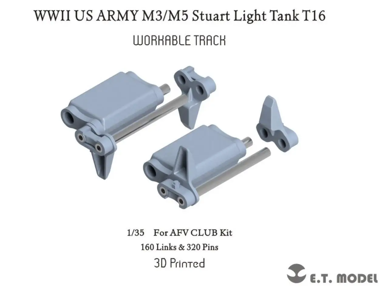 

ET MODEL P35-038 1/35 WWII US ARMY M3/M5 Stuart Light Tank T16 Workable Track