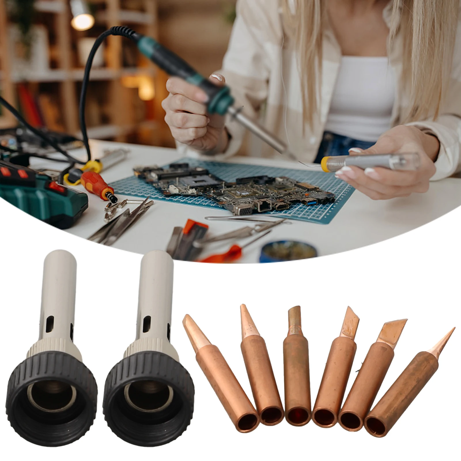 Kit Soldering Tips Parts Suitable For 936 937 938 969 With Handle Adapter Set Copper For Hakko Soldering Station
Kit Soldering Tips Parts Suitable For 936 937 938 969 With Handle Adapter Set Copper For Hakko Soldering Station