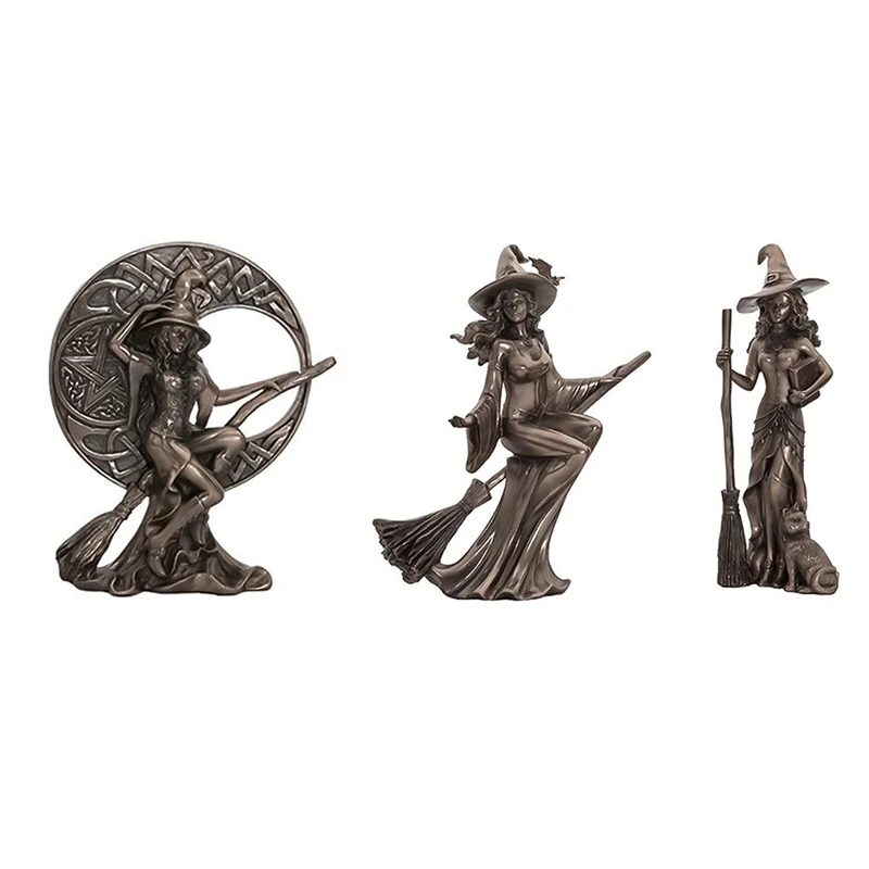 

Статуэтка ведьмы, ретро, изысканная полимерная Очаровательная миниатюрная статуэтка, Художественная Скульптура для Хэллоуина и украшения дома