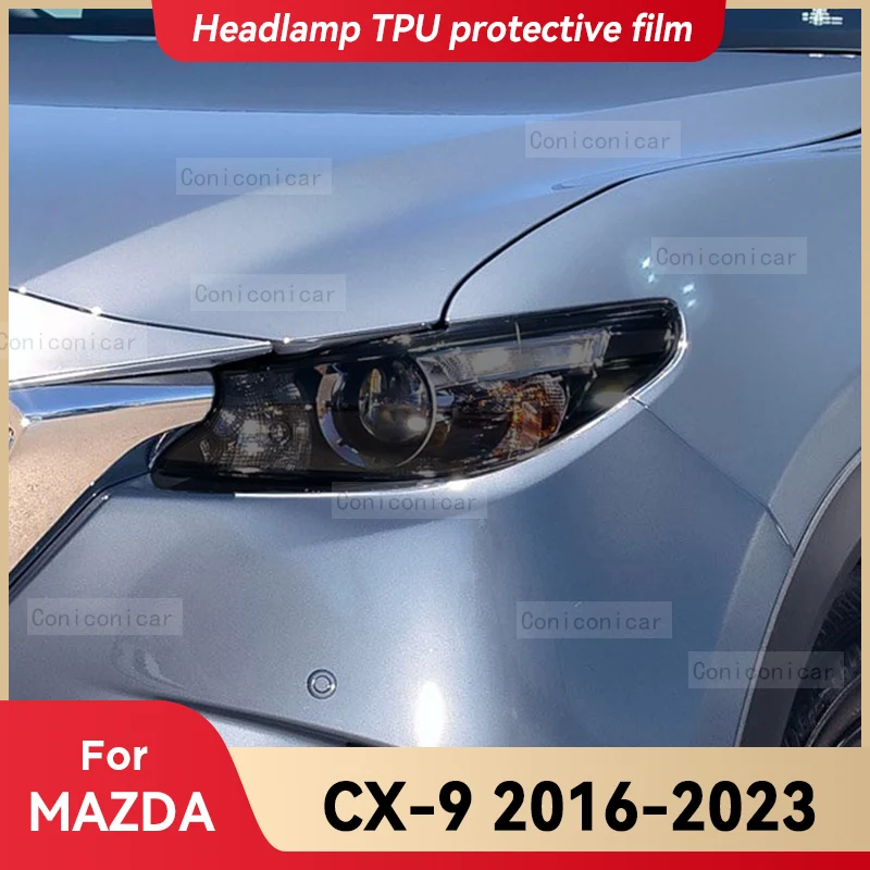 Для MAZDA CX-9 2016-2023 CX9 Автомобильная фара Черная защитная крышка из ТПУ пленка Передняя зеркальная меняющая цвет стикер аксессуары
Для MAZDA CX-9 2016-2023 CX9 Автомобильная фара Черная защитная крышка из ТПУ пленка Передняя зеркальная меняющая цвет стикер аксессуары