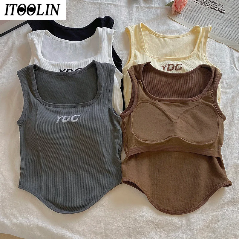 ITOOLIN New Sweet Letter Printing Tank Top Woman Summer Female Sleeveless Korean Fashion Casual Sport Camisole Women Clothes
ITOOLIN New Sweet Letter Printing Tank Top Woman Summer Female Sleeveless Korean Fashion Casual Sport Camisole Women Clothes