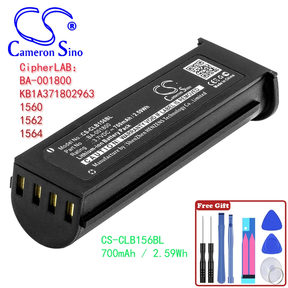 Сканер штрих-кода 700mAh / 2.59Wh Аккумулятор для CipherLAB BA-001800 KB1A371802963 1560 1562 1564
Сканер штрих-кода 700mAh / 2.59Wh Аккумулятор для CipherLAB BA-001800 KB1A371802963 1560 1562 1564