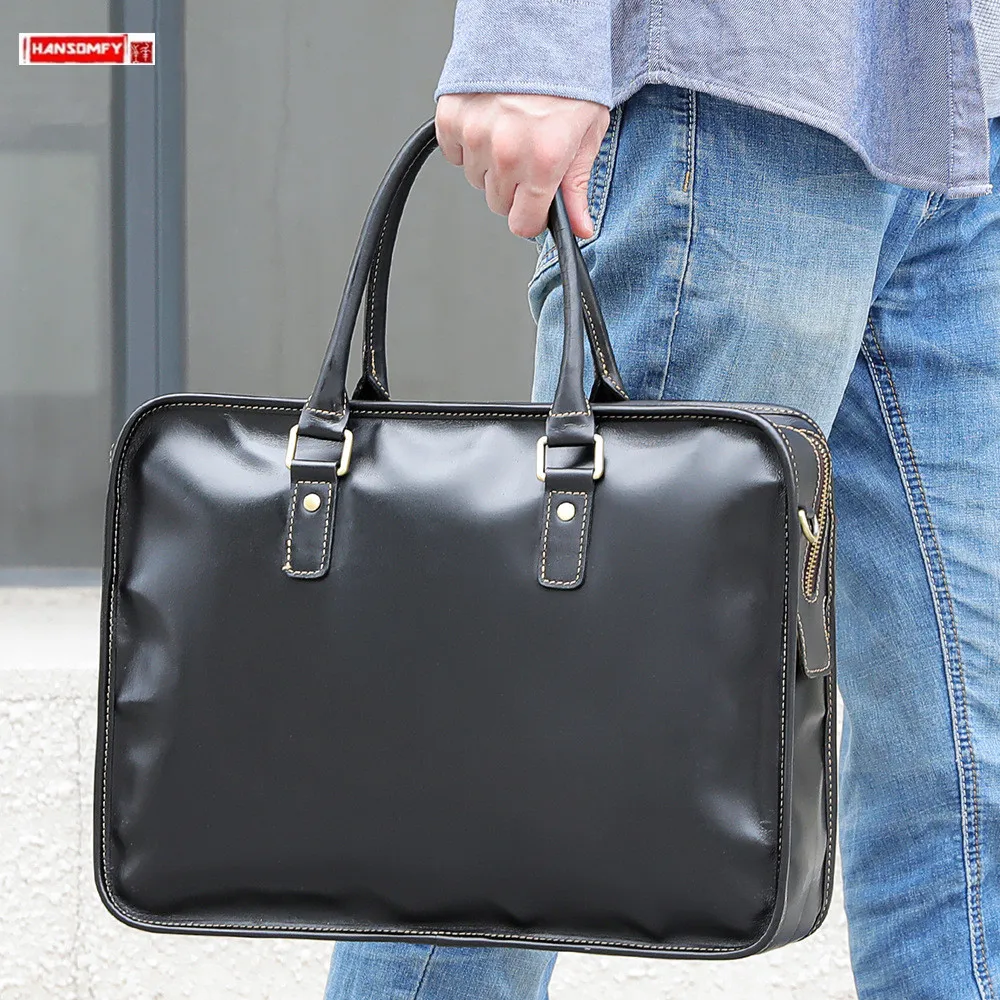 Commuter Business Leather Men's Handbag Large Capacity Briefcase Computer Bag Casual Luxury Cowhide Shoulder Messenger Bags
Commuter Business Leather Men's Handbag Large Capacity Briefcase Computer Bag Casual Luxury Cowhide Shoulder Messenger Bags