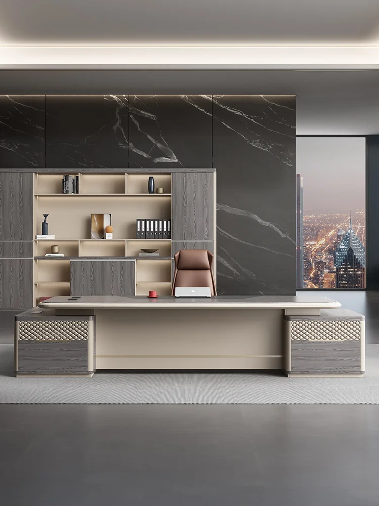Office desk light and luxurious Italian style office desk chair combination simple modern large shift furniture
Office desk light and luxurious Italian style office desk chair combination simple modern large shift furniture