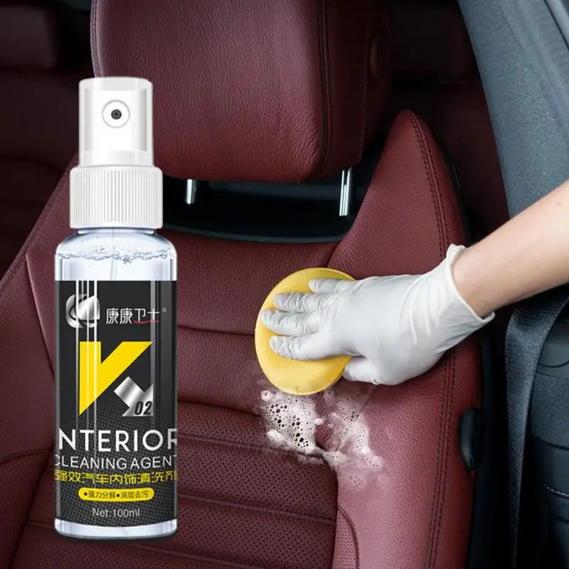 

100ml Car Interior Cleaner Car Detailing Interior Cleaner Leather Car Seat Cleaner Stain Remover for Carpet Upholstery Fabric
