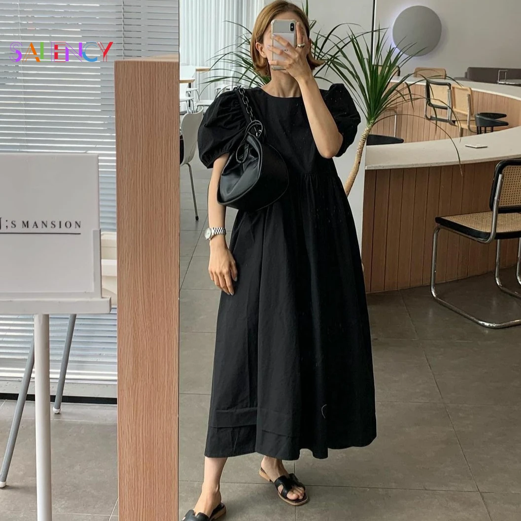 2021 Summer New French Retro Loose Waist Slimming Slim White Puff Sleeve Short-sleeved Dress Korean Chic Minimalist Long Dress
2021 Summer New French Retro Loose Waist Slimming Slim White Puff Sleeve Short-sleeved Dress Korean Chic Minimalist Long Dress