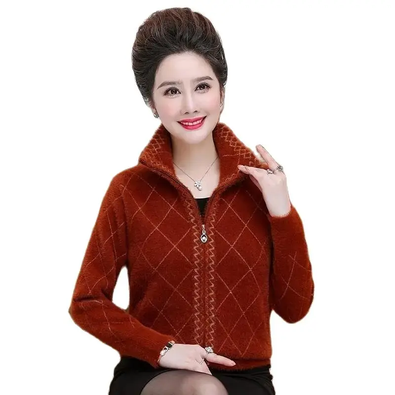 Zipper Sweater 2022 New Women Sweater Knitwear Middle-Aged Elderly Mom Knit Cardigan Jacket Autumn Winter Outerwear Tops
Zipper Sweater 2022 New Women Sweater Knitwear Middle-Aged Elderly Mom Knit Cardigan Jacket Autumn Winter Outerwear Tops