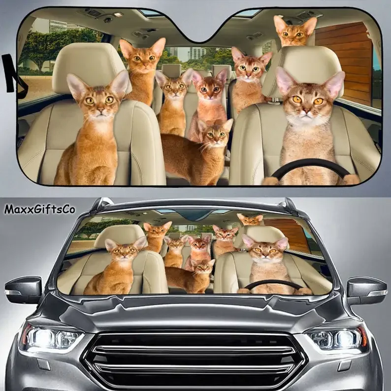 Abyssinian cat Car Sun Shade, Abyssinian cat Windshield, Cats Family Sunshade, Cat Car Accessories, Car Decoration, Gift For Dad
Abyssinian cat Car Sun Shade, Abyssinian cat Windshield, Cats Family Sunshade, Cat Car Accessories, Car Decoration, Gift For Dad