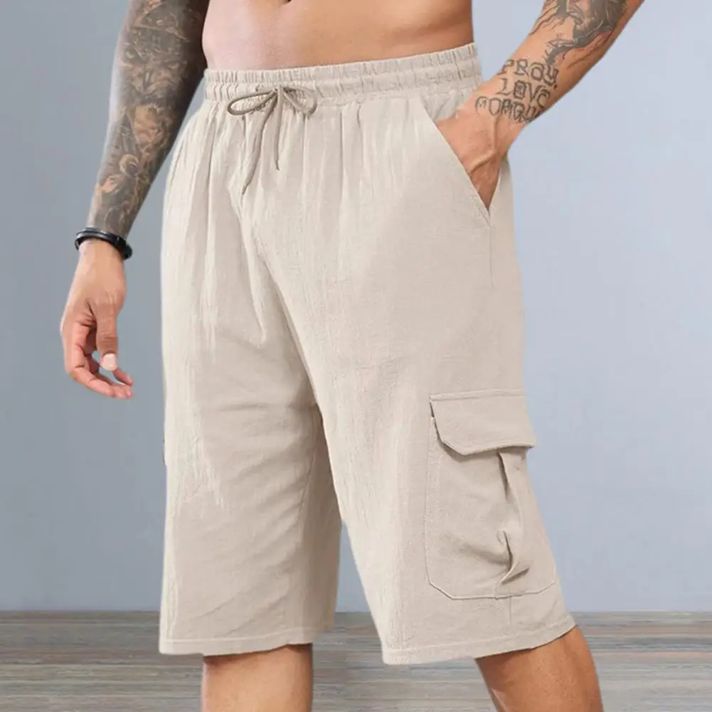 

Men Cargo Shorts Versatile Men's Cargo Shorts with Elastic Waistband Drawstring Closure Multiple Pockets for Casual Running