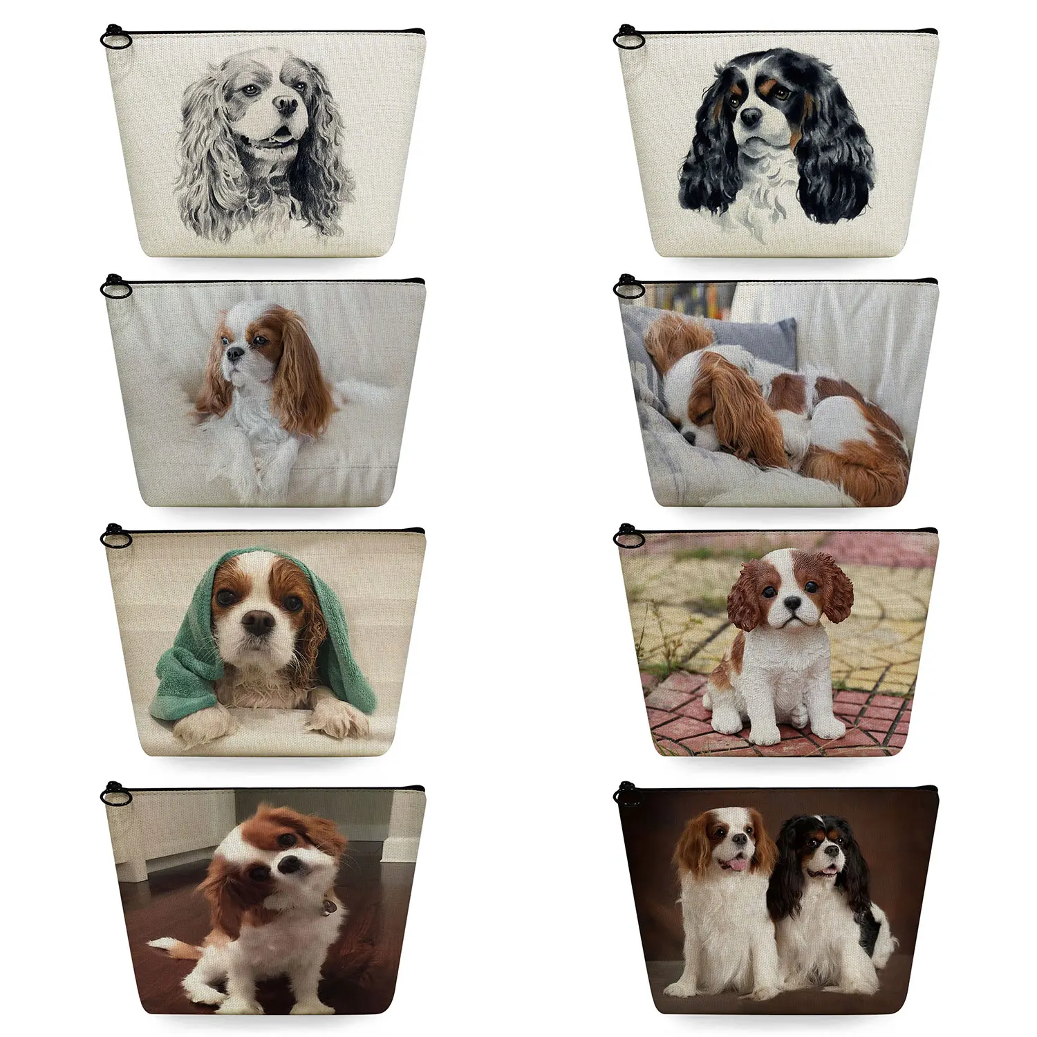 Women's Cosmetic Cases Gift Organizer Travel Toiletry Bag High Quality Makeup Bags Cute Animal Casual Charles Spaniel Dog Print
Women's Cosmetic Cases Gift Organizer Travel Toiletry Bag High Quality Makeup Bags Cute Animal Casual Charles Spaniel Dog Print